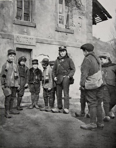 School Children from Alsace, 1915 by French Photographer